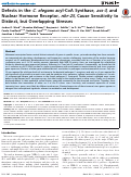 Cover page: Defects in the C. elegans acyl-CoA Synthase, acs-3, and Nuclear Hormone Receptor, nhr-25, Cause Sensitivity to Distinct, but Overlapping Stresses