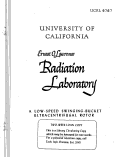 Cover page: A LOW-SPEED SWINGING-BUCKET ULTRACENTRIFUGAL ROTOR