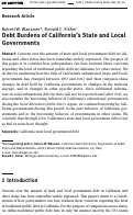 Cover page: Debt Burdens of California’s State and Local Governments