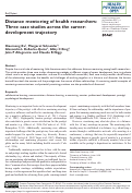 Cover page: Distance mentoring of health researchers: Three case studies across the career-development trajectory