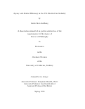 Cover page: Agency and Market Efficiency in the U.S. Health Care Industry