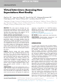 Cover page: Virtual Interviews: Assessing How Expectations Meet Reality.