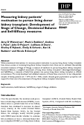 Cover page: Measuring kidney patients’ motivation to pursue living donor kidney transplant: Development of Stage of Change, Decisional Balance and Self-Efficacy measures