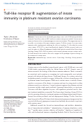 Cover page: Toll-like receptor 8: augmentation of innate immunity in platinum resistant ovarian carcinoma