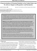 Cover page: Characterization of Chemical Suicides in the United States and its Adverse Impact on Responders and Bystanders