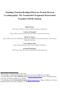 Cover page: Modeling chemical bonding effects for protein electron crystallography: The transferable fragmental electrostatic potential (TFESP) method