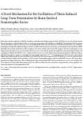 Cover page: A novel mechanism for the facilitation of theta-induced long-term potentiation by brain-derived neurotrophic factor.