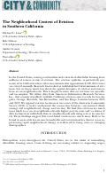Cover page: The Neighborhood Context of Eviction in Southern California
