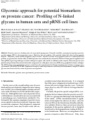 Cover page: Glycomic Approach for Potential Biomarkers on Prostate Cancer: Profiling of N‐Linked Glycans in Human Sera and pRNS Cell Lines