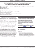 Cover page: Intubating Ebola Patients: Technical Limitations of Extensive Personal Protective Equipment