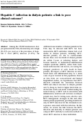 Cover page: Hepatitis C inflection in dialysis patients: a link to poor clinical outcome?