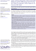 Cover page: Urban and Rural Disparities of Personal Health Behaviors and the Influencing Factors During the COVID-19 Outbreak in China: Based on an Extended IMB Model