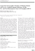 Cover page: Long-Term Neurocognitive Function of Pediatric Patients with Severe Combined Immune Deficiency (SCID): Pre- and Post-Hematopoietic Stem Cell Transplant (HSCT)