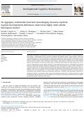 Cover page: Do aggregate, multimodal structural neuroimaging measures replicate regional developmental differences observed in highly cited cellular histological studies?