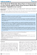 Cover page: Novel bacterial metabolite merochlorin A demonstrates in vitro activity against multi-drug resistant methicillin-resistant Staphylococcus aureus.