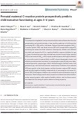 Cover page: Prenatal maternal C‐reactive protein prospectively predicts child executive functioning at ages 4–6 years