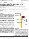 Cover page: Cdc48Ufd1/Npl4 segregase removes mislocalized centromeric histone H3 variant CENP-A from non-centromeric chromatin.