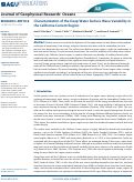 Cover page: Characterization of the Deep Water Surface Wave Variability in the California Current Region