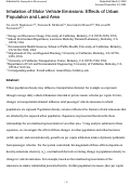 Cover page: Inhalation of motor vehicle emissions: effects of urban population and land area