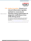 Cover page: Author Correction: Chronic IL-1β-induced inflammation regulates epithelial-to-mesenchymal transition memory phenotypes via epigenetic modifications in non-small cell lung cancer