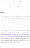 Cover page: Characteristics of the fourth order resonance in high intensity linear accelerators