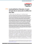 Cover page: Lead palladium titanate: A room temperature nanoscale multiferroic thin film.