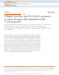 Cover page: Collagen promotes anti-PD-1/PD-L1 resistance in cancer through LAIR1-dependent CD8+ T cell exhaustion