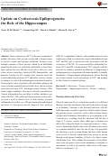 Cover page: Update on Cysticercosis Epileptogenesis: the Role of the Hippocampus