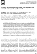 Cover page: Evaluation of species distribution models by resampling of sites surveyed a century ago by Joseph Grinnell