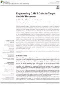 Cover page: Engineering CAR T Cells to Target the HIV Reservoir