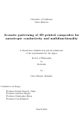 Cover page: Acoustic patterning of 3D printed composites for anisotropic conductivity and multifunctionality