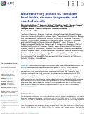 Cover page: Neurosecretory protein GL stimulates food intake, de novo lipogenesis, and onset of obesity