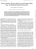 Cover page: Dietary Intake, Dietary Patterns, and Changes With AgeAn Epidemiological Perspective