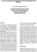 Cover page: A Study of Surface Roughness in the Micro-End-Milling Process