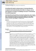 Cover page: Unraveling the genetic underpinnings of myeloproliferative neoplasms and understanding their effect on disease course and response to therapy: Proceedings from the 6<sup>th</sup> International Post-ASH Symposium