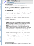 Cover page: African American men with low-grade prostate cancer have increased disease recurrence after prostatectomy compared with Caucasian men