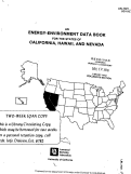 Cover page: AN ENERGY-ENVIROMVENT DATA BOOK FOR THE STATES OF CALIFORNIA, HAWAII, AND NEVADA