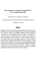 Cover page: The Superiority of an Ideal Consumption Tax Over an Ideal Income Tax