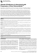 Cover page: Vitamin D Deficiency Is Associated with Progression of Knee Osteoarthritis