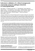 Cover page: Laboratory validation of a clinical metagenomic sequencing assay for pathogen detection in cerebrospinal fluid