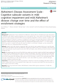 Cover page: Alzheimer’s Disease Assessment Scale–Cognitive subscale variants in mild cognitive impairment and mild Alzheimer’s disease: change over time and the effect of enrichment strategies