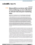 Cover page: Myocarditis occurrence with cancer immunotherapy across indications in clinical trial and post-marketing data