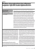 Cover page of Position-dependent function of human sequence-specific transcription factors