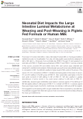 Cover page: Neonatal Diet Impacts the Large Intestine Luminal Metabolome at Weaning and Post-Weaning in Piglets Fed Formula or Human Milk