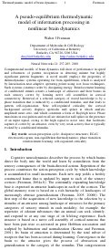 Cover page: A pseudo-equilibrium thermodynamic model of information processing in nonlinear brain dynamics