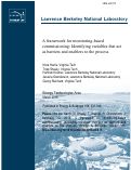 Cover page: A framework for monitoring-based commissioning: Identifying variables that act as barriers and enablers to the process