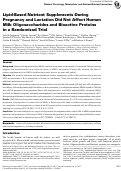 Cover page: Lipid-Based Nutrient Supplements During Pregnancy and Lactation Did Not Affect Human Milk Oligosaccharides and Bioactive Proteins in a Randomized Trial