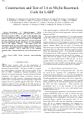 Cover page: Construction and Test of 3.6 m Nb3Sn Racetrack Coils for LARP