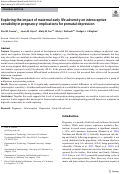 Cover page: Exploring the impact of maternal early life adversity on interoceptive sensibility in pregnancy: implications for prenatal depression.