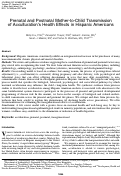 Cover page: Prenatal and Postnatal Mother-to-Child Transmission of Acculturation's Health Effects in Hispanic Americans